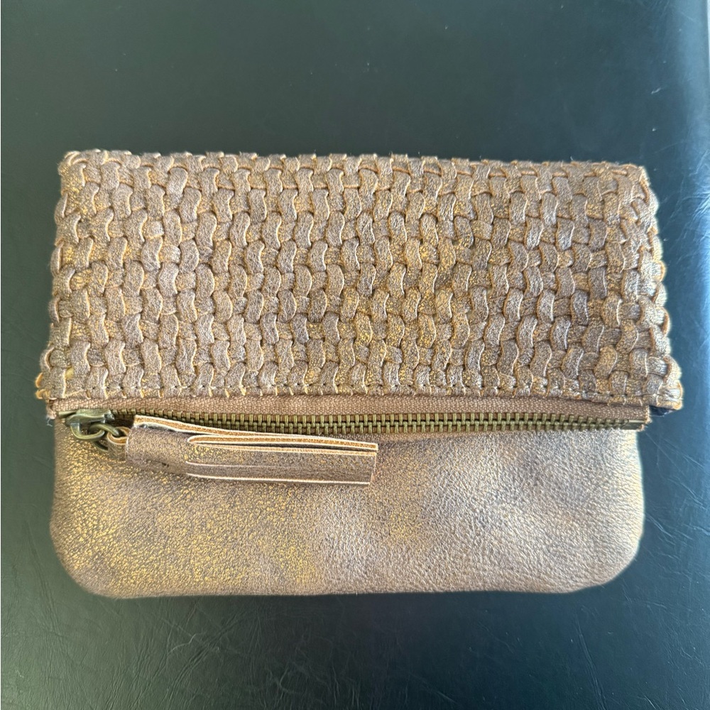 Anthropologie fold over clutch with crossbody strap